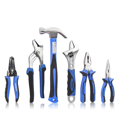 168-Piece Socket Wrench Auto Repair Tool Set In A Plastic Toolbox Case, Grab-And-Go DIY Hand Tool Kit With Sockets, Wrenches, Hex Keys, Screwdriver Bits, Pliers, Knife, Hammer, Saw, And More For Everyday Home Repairs