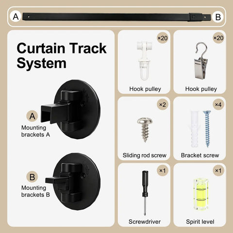 Adjustable Black Shower Curtain Rod 36 To 63 Inches Aluminum With 180 Degree Rotating Brackets, Dual Installation Adhesive Or Drill, Rustproof Smooth Gliding For Quick Secure Shower Setup, curtain track system with mounting brackets and hardware