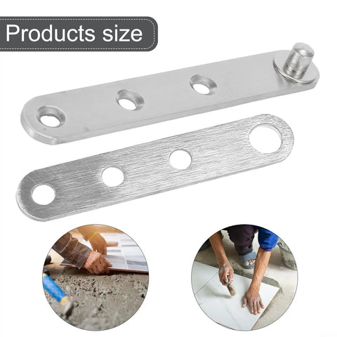 Smooth Stainless Steel Door Hinge With 360 Degree Rotating Shaft, heavy-duty design shown from above with dual-hole configuration.