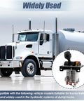 Heavy Duty PTO Control Valve Set for Dump Trucks and Tippers With Pneumatic Hoist Control System Compatible With AV295 328388 79X 329358X and K90 Replacement beside a dump truck