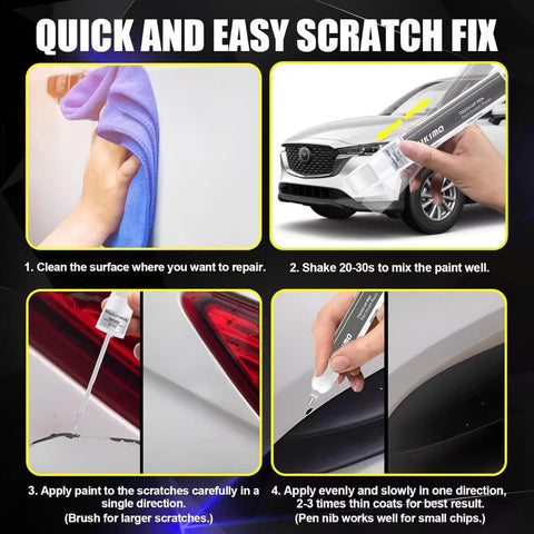 Mazda Jet Black Mica 41W Touch Up Paint 2 In 1 Scratch Repair Kit With Pen Tip And Brush Color Matched No Fuss Quick Easy Fix guide