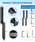Heavy Duty Fence Post Repair Kit With Beefy Ground Stakes For Fixing Tilted Or Broken Wood Posts Includes Two 32 Inch Stakes Galvanized Screws And Small Wrench For Quick Long Lasting Fence Support shown with contents and specifications