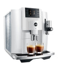 Automatic Espresso Machine With 17 Coffee Specialties, Barista Grade Milk Frothing, Premium Piano White Finish, front view