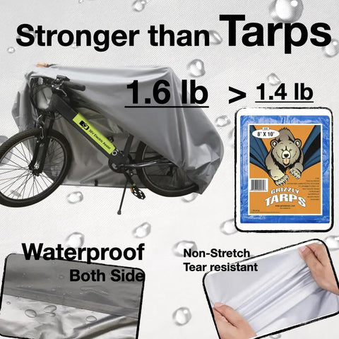 Heavy Duty Bicycle Cover For Outdoors All Weather Waterproof And Heat Resistant Ideal For Ebike Battery Or Rain Cover Includes Large Mesh Bag For Easy Travel 29 Inch Large Fit One Bike on bicycle outdoors