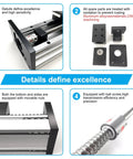 Heavy Duty CNC Linear Stage With 12 Inch Stroke And 300mm Travel 2005 Ballscrew Four Slide Double Rail 550 Lb Load 250 Kg Linear Table For Nema23 57mm And Nema34 86mm Stepper Motors, aluminum rail close-up