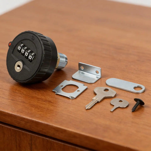 Drawer Combination Lock With Key And Password Code For File Cabinets And Storage Doors 30mm Black Cam Lock With Easy Code Reset Tool Set