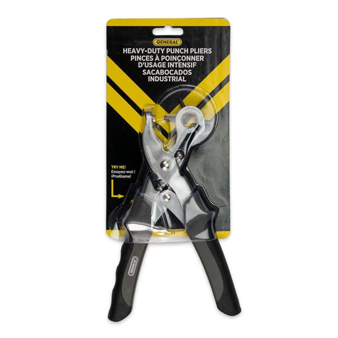 Beefy Revolving Punch Pliers Set With Six Hole Sizes For Leather Rubber And Plastic on retail packaging
