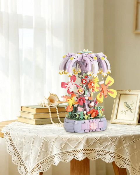 Dope Flower Building Blocks Kit For Adults Women With Artificial Flowers Craft Set Featuring A Butterfly Wishing Tree Design on table