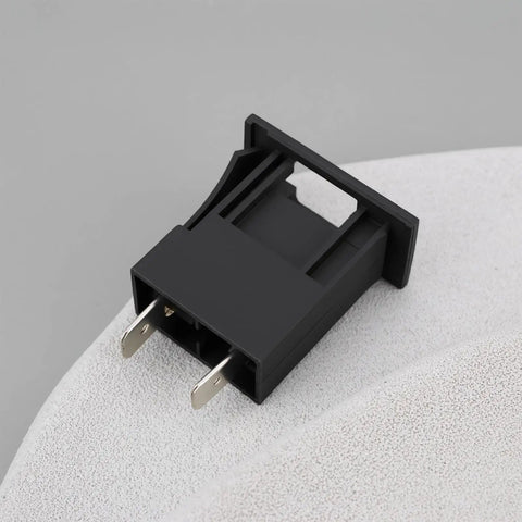 Pair Of Rock Solid Automotive Blade Fuse Holders For Surface Mount PCB And Flush Panel Install Provides A Hassle Free Upgrade With Up To Thirty Amp Capacity For Cars Trucks Motorcycles Marine Rigs And Low Voltage Electrical Wiring showing a close-up of a black blade fuse holder.