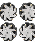 4Pcs 48mm Steel Mecanum Wheels Set For Robot Car Left And Right Omni Wheels With 8 TPR Rollers Per Wheel 3kg Load Capacity