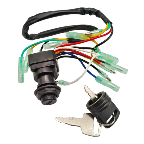 Remote Ignition Switch Key Assembly For 2 And 4 Stroke Outboard Motors 6 To 300 HP Fits Wide Range Models 1998 2013 703 82510 43 00 42 00 Marine Boat Replacement Part with keys and wiring connectors