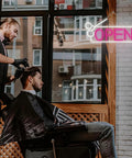 Pink Hair Salon Neon Light Open Sign LED Barbershop Sign USB Powered Colorful Light Up For Beauty Room Salon Store Cafe Club Hotel, Great For Attracting Customers And Boosting Turnover In Busy Venues visible in salon window