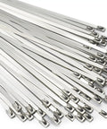 Heavy Duty Stainless Steel Zip Ties 11.8 Inch 200 Pack 304 Self Locking Cable Ties for Machinery Vehicles Exhaust