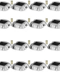Solar Driveway Lights 16 Pack Waterproof Wireless Dock Lights With 6 LEDs for Path Garden Walkway Steps Outdoor Lighting