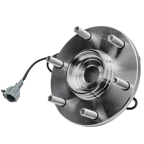 2 Front Wheel Bearing Hubs Assembly For 2004 2005 2006 2007 Nissan Titan 2005 2006 2007 Nissan Armada 6 lug ABS flange view