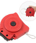 Built Tough Stainless Steel Lockout Tagout Cable Padlock Featuring Auto Retracting Safety Cord For Heavy Duty Machine Shutdown and Crew Protection On The Job Site in red