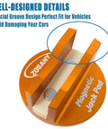 Universal Magnetic Jack Pad Set For Cars, 2 Pack Pinch Weld Jack Adapters With Large Slotted Aluminum Grooved Frame Rails