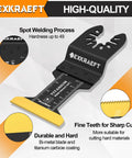 Oscillating multitool blade with titanium coating and gold teeth, ruler scale; fits Dewalt Milwaukee Ryobi.