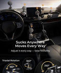 MagSafe Car Mount Charger With 25W Fast Wireless Power vehicle dashboard mount showing flexibility and suction feature.