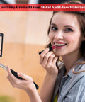 Woman using Six Piece LED Telescoping Inspection Mirror Set with retractable tool for visual inspection.