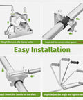Installation steps for Weed Eater Handle With Shoulder Strap For Back Saving Comfort, Ergonomic Weedeater Handle Extension.