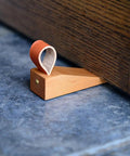 Walnut Wood Door Stopper Wedge With PU Finish Easy Assembly Portable Nordic Style Go To Door Stop Tool for home use, prevents door movement
