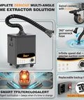 Beefed Up Solder Fume Extractor With 180W Motor And 320 m3 Per Hour Airflow, multi-angle solution features and details