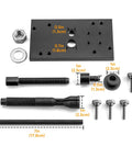 M8 Engine Inner Camshaft Bearing Installer And Puller Tool For 2018 To 2025 Models with components and measurements displayed