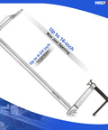 Heavy Duty F Clamp Set, 16 Inch Opening, 4.75 Inch Throat Depth, 2 Pack Weld Clamps, Forged Steel Construction in packaging.