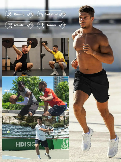 Mens Quick Dry Running Shorts With Lightweight Breathable Fabric 4 Way Stretch Zip Pockets And Moisture Wicking Comfort