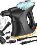 Hot Handheld Steam Cleaner 1300W Fast Heatup In 10 Sec Multi Purpose Steam Clean For Home Car Grout Tile Kitchen Couch Black Lightweight Portable Deep Cleaning Wand With Accessory Kit Powerful High Pressure Steam Gun with attachments.