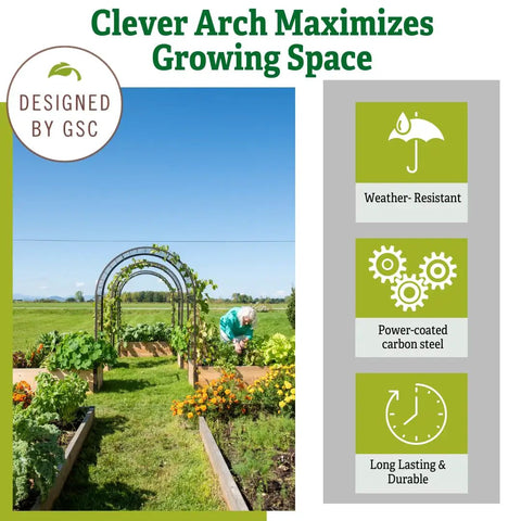 Arch Trellis For Elevated Planter Boxes 2x4 Garden Arbor For Climbing Plants Vegetables And Flowers, Heavy Duty Steel Frame