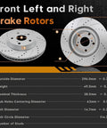 Front Brake Kit For Toyota Camry 2007 2017, Avalon 2008 2018, Lexus ES350 2007 2018, ES300h 2013 2018 With Geomet Coated Discs Drilled Rotors