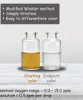 Dead On Accurate Dissolved Oxygen Test Kit Packs Sixty Quick Reads showing color change in titration bottles for accurate ppm readings.