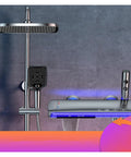 RIBEUJIZS Showers for Bathrooms, Led Digital Bathroom Shower System Faucet with rain shower head and handheld shower.