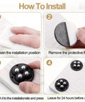 How to install No Sweat Peel And Stick Roller Caster Pack With Hella Smooth 360 Swivel Wheels on a surface step by step.