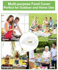 Six Pack Mesh Food Covers 17x17 Inches Pop Up Patio Net For Outdoor Dining White Nylon Bug Screen Tents for various outdoor settings