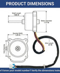 Dimensions of Upgraded 4-Pin Refrigerator Condenser Fan Motor 12VDC 1A Replacement with wire and connectors