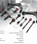 All In One Front 4WD Suspension Kit For Hummer GMC Chevy With ABS Hub Bearings Axle Bushing Mounting Hardware Inner Outer Upper Lower For Front End Repair And Replacement shown with labeled components