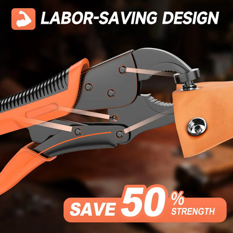 All In One Heavy Duty Snap Fastener Tool Kit With 100 Sets Of Canvas Snaps labor-saving tool in use on fabric