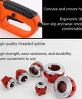 Upgraded Portable Electric Pipe Threader 2300W Pure Copper Motor Handheld Kit showing ergonomic handle and high-quality dies.