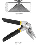 Pro Grade Heavy Duty Sheet Metal Bender Kit flanging pliers with flat nose, chrome steel, 8in, for bending, roofing panels