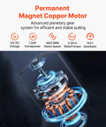 VEVOR 3500 Lb Electric Winch 12V DC For Boat Pickup Truck motor with copper windings and gear system for efficiency and power.