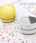 Cordless Desk Vac For Quick Cleanup, Tiny Table Dust Sweeper With 360 Degree Rotating Nozzle, Energy Saver, white design