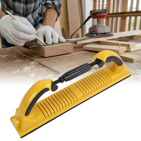 Adjustable ABS Dust Extraction Sander For Hand Sanding Block 70x400mm in workshop setting.