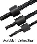 Heavy Duty Workhorse T12 Lead Screws Two Pack With Solid T Nuts 12mm Diameter 3mm Pitch 420mm Length Black Oxide Steel close-up view