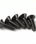 M4 X 10mm Flat Head Hex Socket Cap Screws 50 Pack With Hex Key Included, black oxide finish, fully threaded, corrosion-resistant.