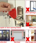 Diagram showing Portable Door Lock And Alarm With Dual Protection For Hotels Travel And Home On The Go, highlighting suitable doors
