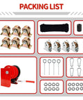 Component parts for One Person Adjustable Overhead Garage Storage Lift With Hand Crank No Ladder Needed Heavy Duty Ceiling Mounted Rack System