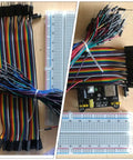 DIY Breadboard Kit With Power Supply Module And 65 Jumper Wires 40 Pin 20 Cm Leads Pro Grade Prototyping For 3.3V And 5V Electronics Starter Friendly For Class Lab Or Home Projects Portable And Easy To Use, breadboard and jumper wires set